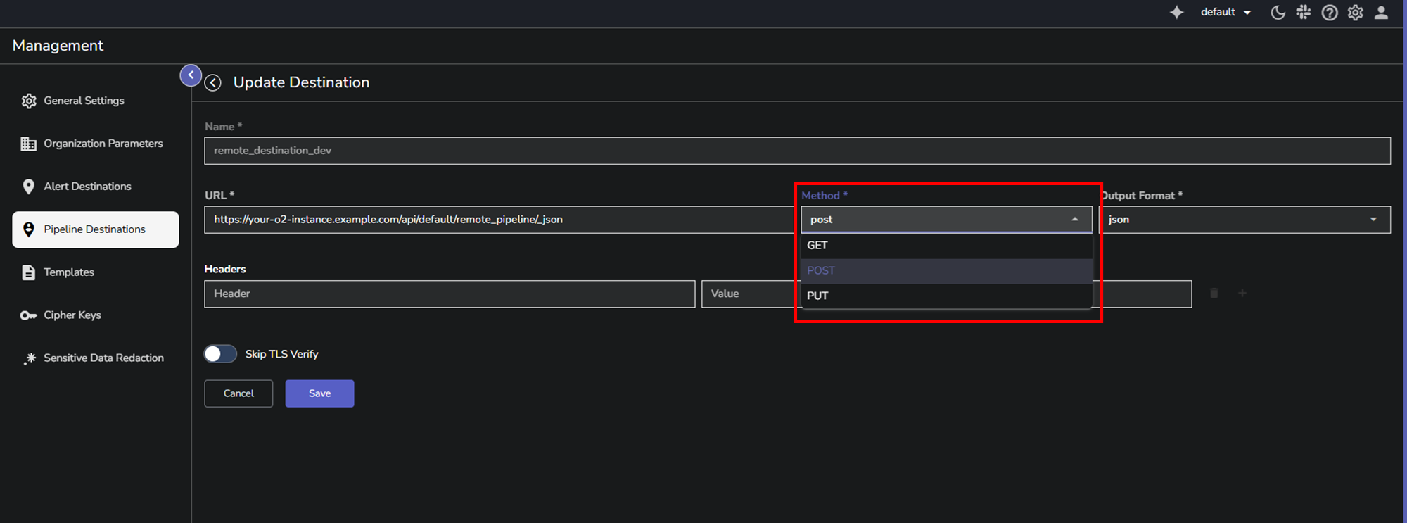 config-remote-destination-method