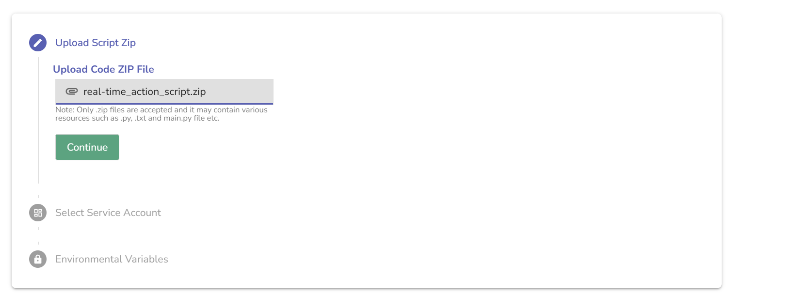 Upload script