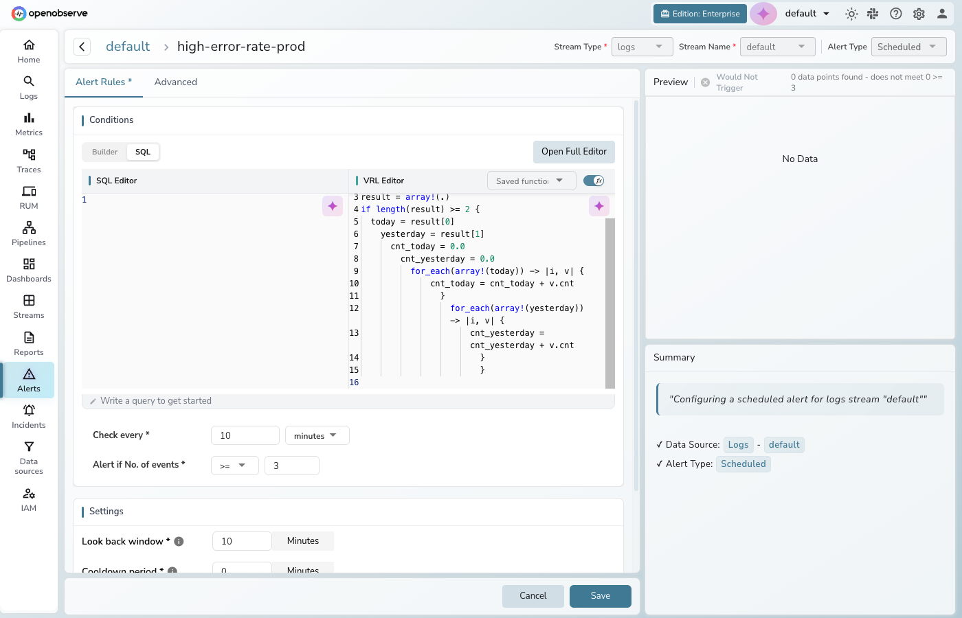 VRL editor