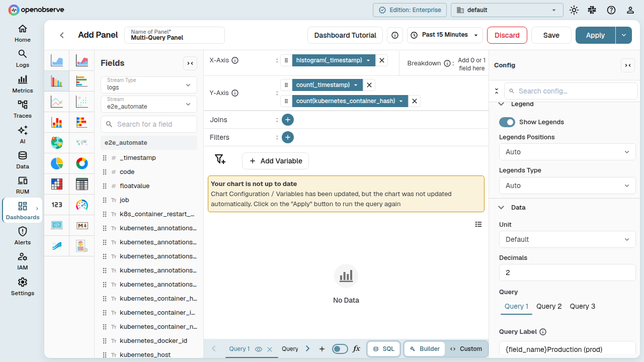config panel with per-query legend label fields